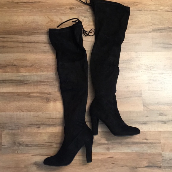 Candie's Shoes - Black over the knee high heel boots